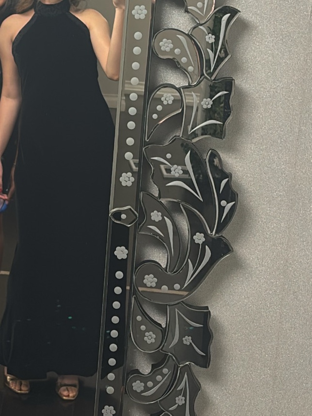 Ralph Lauren Black Halter Velvet Maxi Dress